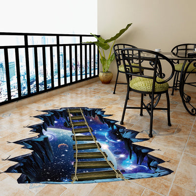 Adhesivos 3D de Pared - Universo Creativo con Planetas y Puente Suspendido - Image 2