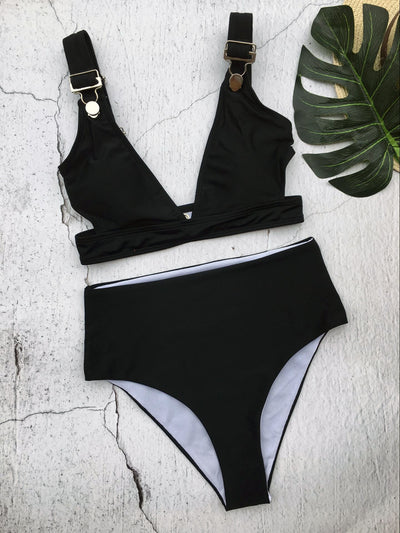 Bikini Sexy de Color Sólido para Mujer - Image 3
