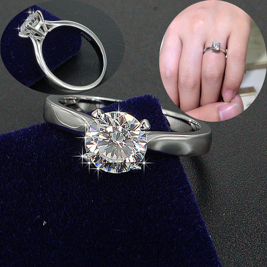 Anillo de Compromiso con Cuatro Puntas para Mujer