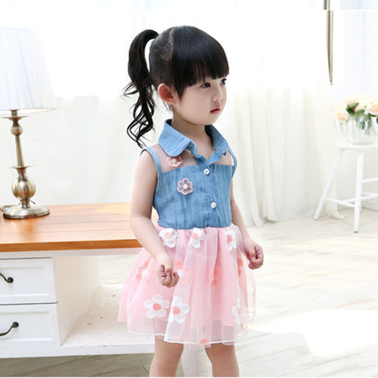 Vestido Denim Princesa para Niñas - Falda Verano Infantil