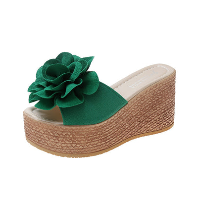 Sandalias Cuña Verano Plataforma Floral Punta Abierta para Mujer - Image 13