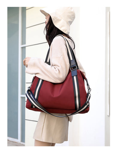 Bolsa de Viaje Plegable para Mujer - Diseño a Rayas Coreano - Image 4