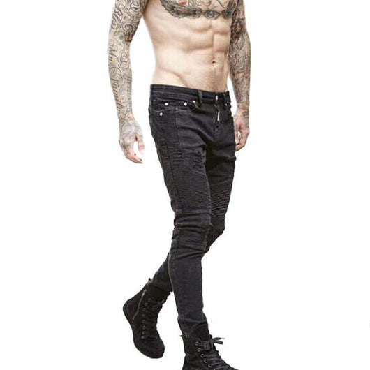 Jeans Biker Ajustados con Roturas para Hombre - Image 3