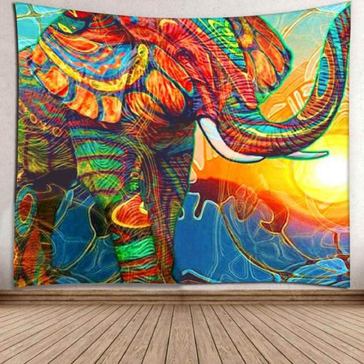 Tapiz de Elefante con Rayos de Sol - Decoración Artística para el Hogar - Image 3