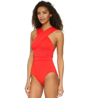 Traje de Baño Enterizo Reductor con Cruce en el Pecho - Talla Grande