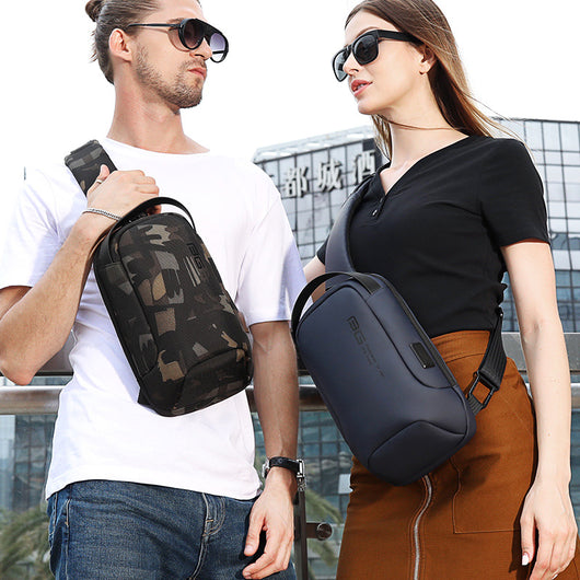 Bolsa Mensajero Casual de Pecho para Hombre - Diseño Asimétrico Profesional - Image 4