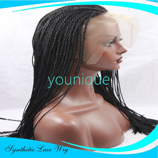 Peluca de Encaje Frontal con Trenzas de Dos Hebras - Image 3
