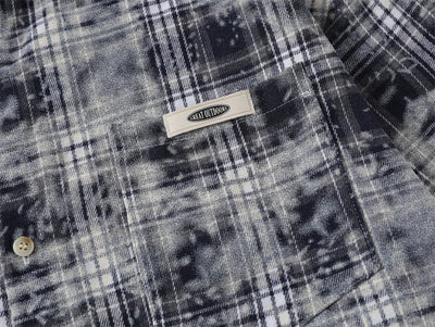 Camisa Manga Larga Cuadros Tie-Dye Vintage Hombre Estilo Retro - Image 14