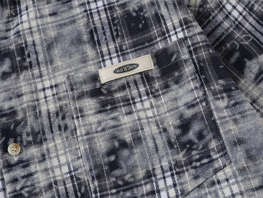 Camisa Manga Larga Cuadros Tie-Dye Vintage Hombre Estilo Retro - Image 14