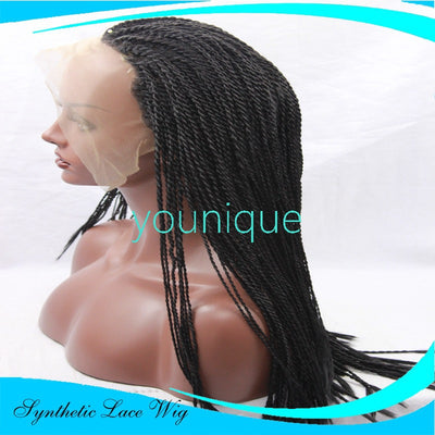 Peluca de Encaje Frontal con Trenzas de Dos Hebras - Image 4