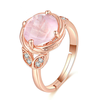 Anillo de Plata 925 con Cristal Natural y Flor para Mujer - Image 6