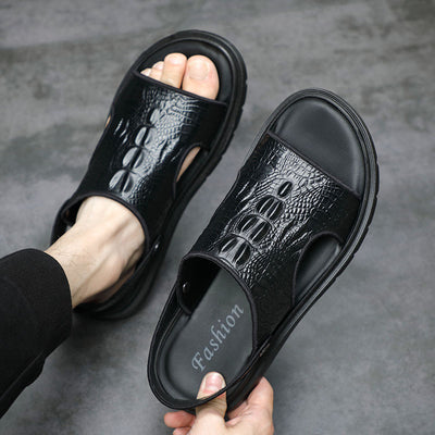 Sandalias de Cuero para Hombre - Diseño Europeo Elegante para Playa y Exterior - Image 10