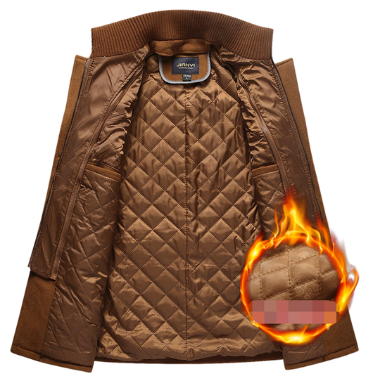 Abrigo Ejecutivo de Invierno para Hombre - Gabardina Gruesa con Doble Cuello - Image 9