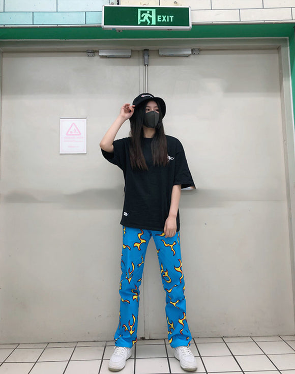 Pantalones de chándal ajustados azul fuego - Tendencia viral