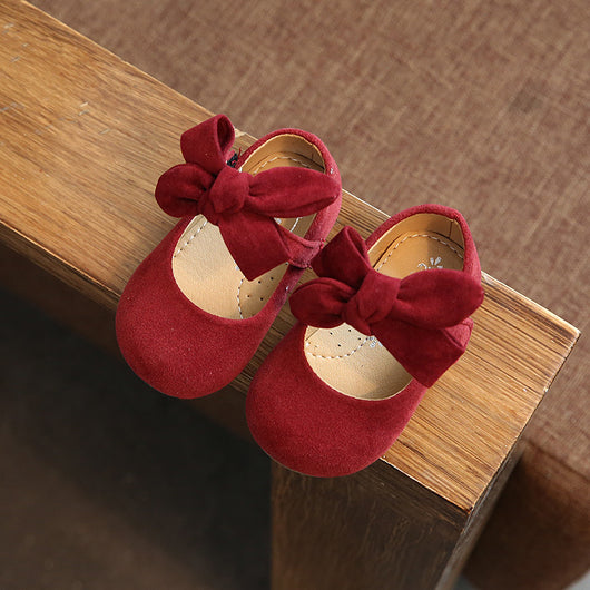 Zapatos de Cuero para Bebé Niña Primavera Otoño - Suela Suave Antideslizante con Moño - Image 3