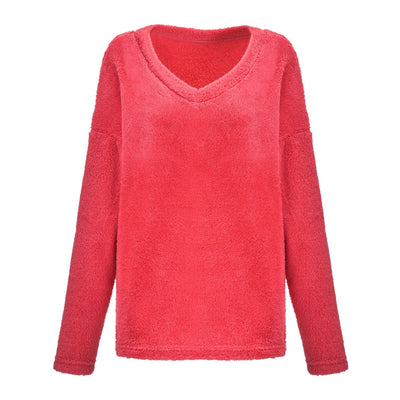Suéter Suelto de Cuello V y Manga Larga para Mujer - Image 2