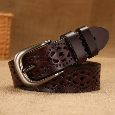Cinturón de cuero hueco para mujer - Image 10