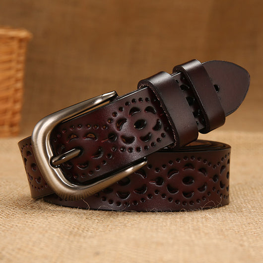 Cinturón de cuero hueco para mujer - Image 10