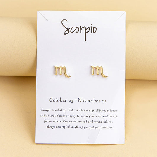 Aretes de los Doce Signos del Zodiaco en Oro y Plata - Image 30
