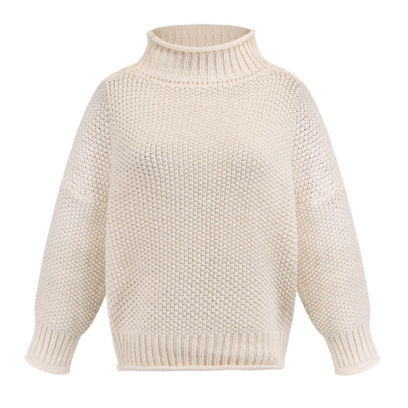 Suéter de Cuello Alto Tejido para Mujer - Abrigo Casual de Invierno