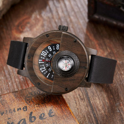 Reloj de Madera con Brújula Multifuncional - Image 12
