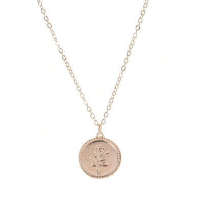 Cadena de Clavícula con Moneda Rosa en Diseño Minimalista - Image 9