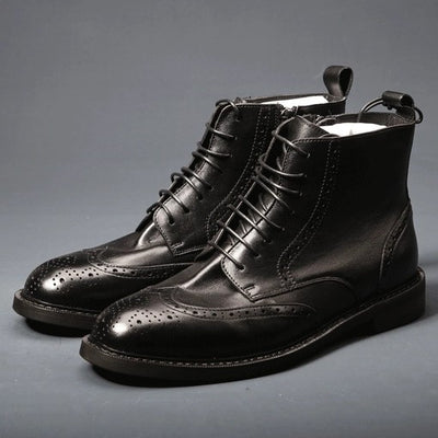 Botas de Cuero Casual para Hombre con Suela Gruesa y Estilo Moderno - Image 3