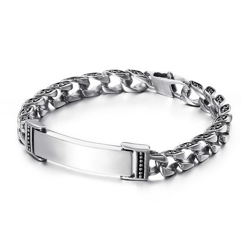 Pulsera de Acero Titanio con Calavera y Cruz - Diseño Dominio Vintage para Hombre - Image 2