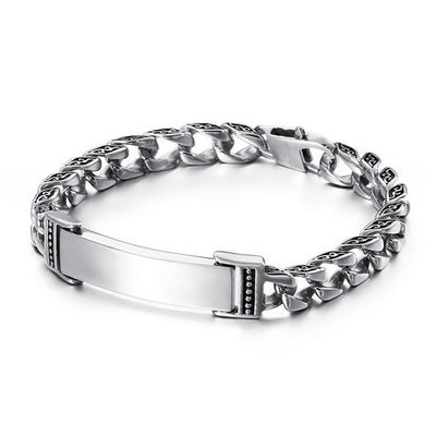Pulsera de Acero Titanio con Calavera y Cruz - Diseño Dominio Vintage para Hombre - Image 2
