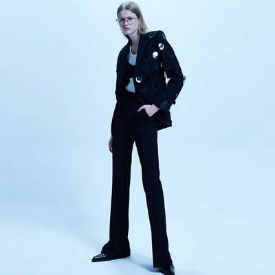 Blazer de Botones con Detalles de Lentejuelas