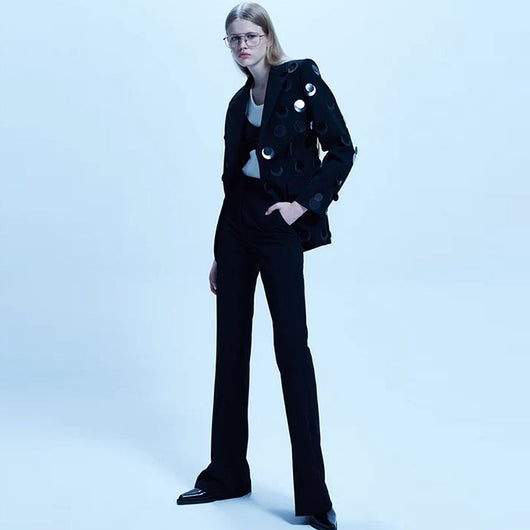 Blazer de Botones con Detalles de Lentejuelas