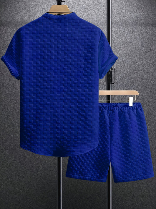 Camisa Casual Jacquard de Manga Corta para Hombre - Image 39