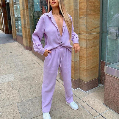 Traje Ejecutivo con Pantalón Ancho - Camisa de Solapa y Elegancia Diaria - Image 7