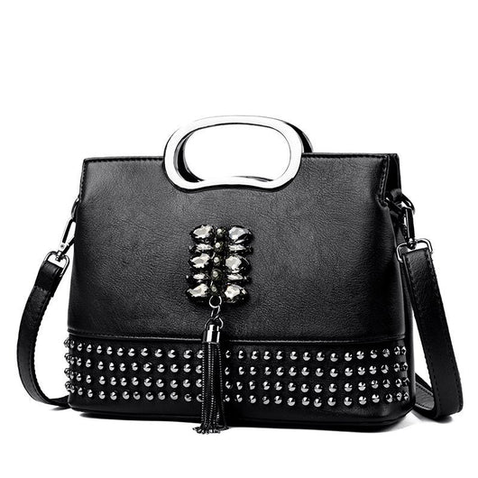 Bolso de Hombro Portátil con Remaches y Borla Trendy - Image 12