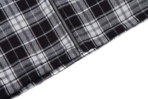 Chaqueta Acolchada de Algodón con Cuadros y Letras Bordadas para Hombre