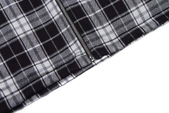 Chaqueta Acolchada de Algodón con Cuadros y Letras Bordadas para Hombre