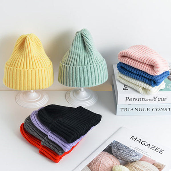 Gorro Tejido Infantil Coreano Colores Pastel - Primavera Otoño
