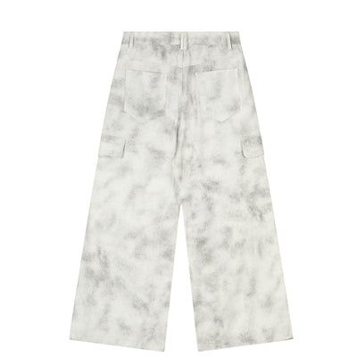 Overol Ancho Tie-dye Desgastado de Moda Vintage - Image 4