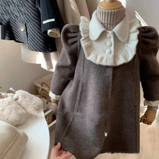 Abrigo de Lana Estilo Princesa para Niñas