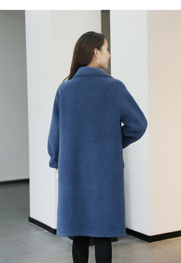 Abrigo de Lana Suelta para Mujer - Diseño Moderno y Confortable