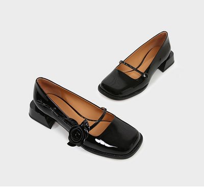 Zapato de Novia Rosa Punta Cuadrada y Tacón Bajo - Image 10