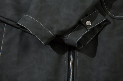 Chaqueta de Cuero PU Punk Desgastada para Hombre - Image 18