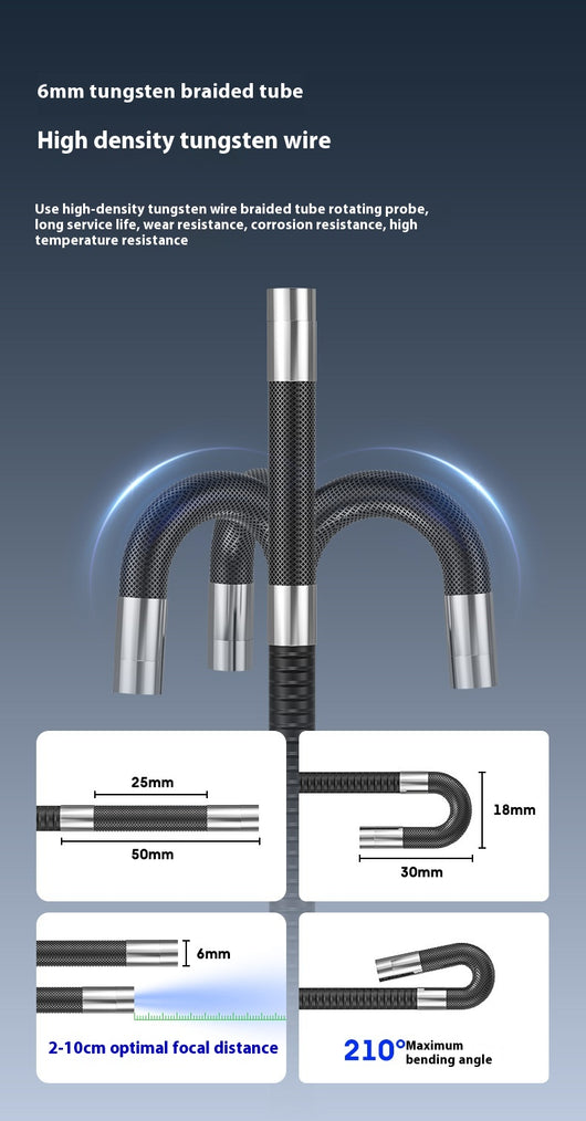 Endoscopio Industrial Handheld 200MP para Inspección de Tuberías y Motores - Image 8