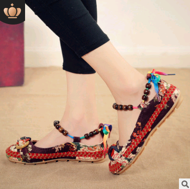 Zapatos Retro de Viento Nacional para Mujer - Tejidos a Mano con Lino y Encaje - Image 5