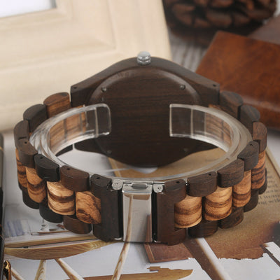 Reloj de Cuarzo Bambú y Madera con Diseño Multicolor - Image 2
