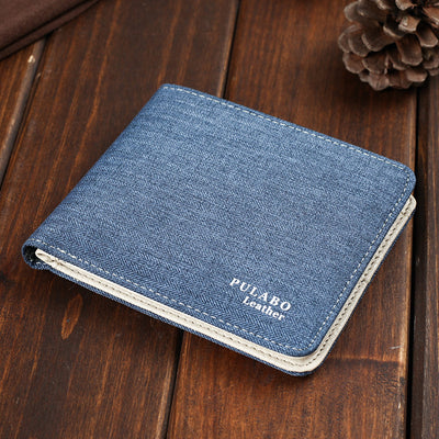 Billetera Bifold Delgada para Hombre en Lona y Denim - Image 5