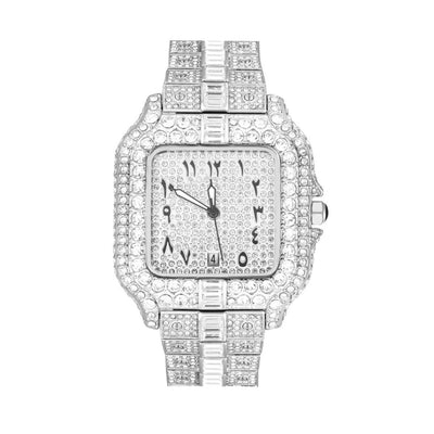 Reloj Cuadrado para Hombre con Diamantes y Diseño Graffiti - Image 2