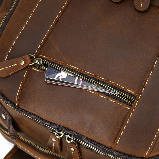 Mochila de Cuero Retro para Hombre - Gran Capacidad y Múltiples Bolsillos - Image 47