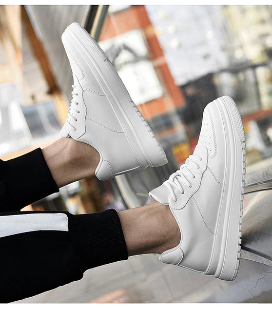 Tenis Blancos Bajos Estilo Coreano para Hombre - Image 17