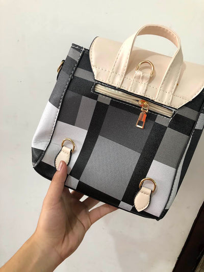 Mochila Cuadriculada para Mujer: Bolsa Escolar y de Viaje - Image 21
